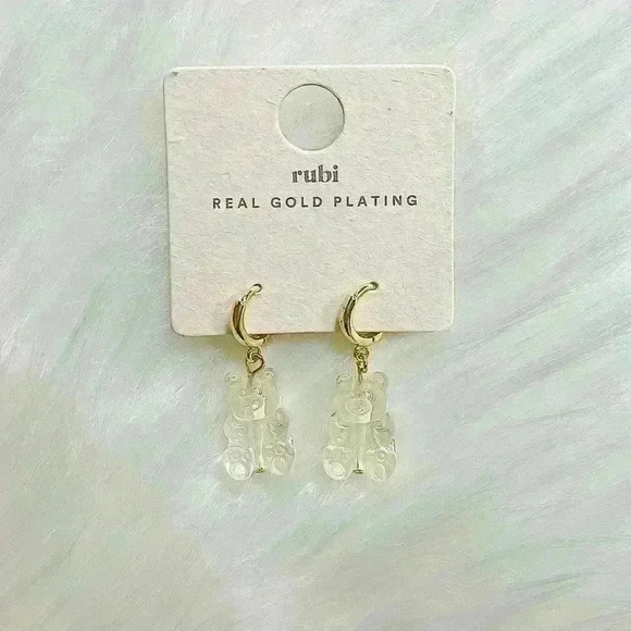 Clear Bear Huggies Earrings - Picture 3 of 4